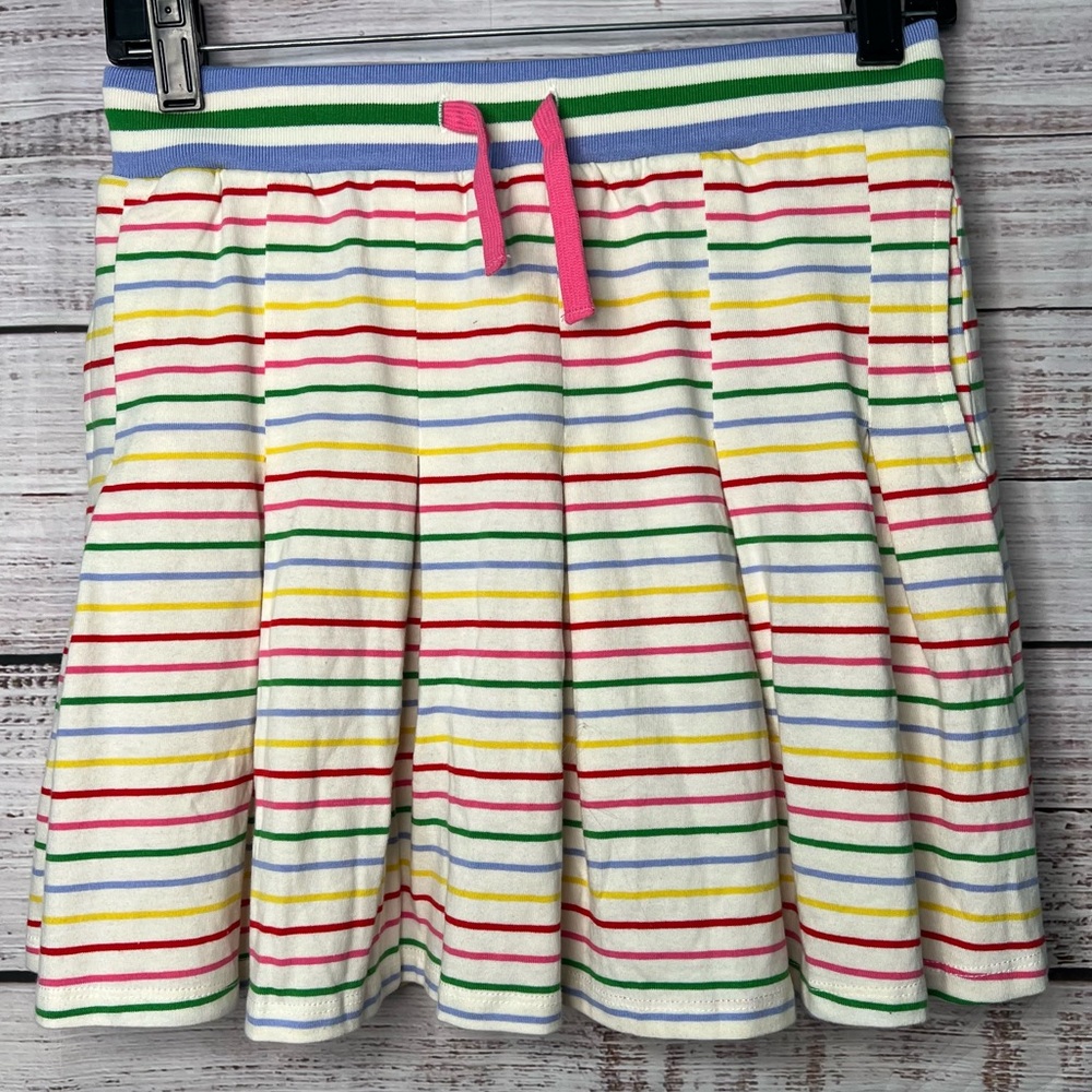 Mini Boden Pleated Jersey Skirt Striped Skort 13-14Y NEW